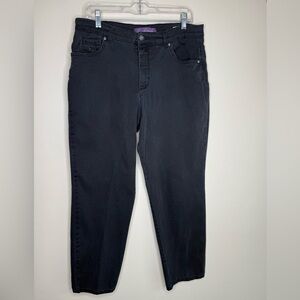 Gloria Vanderbilt Amanda Straight Leg Black Jeans Size 14 Short